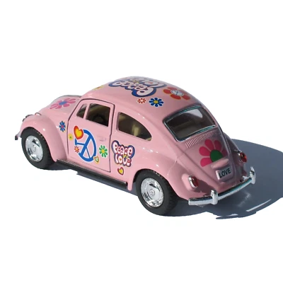 Volkswagen Maggiolino 1967 A Retrofrizione 1/32 Pace E Amore Rosa - KT5375F - Immagine 1 di 4