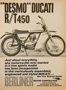 1971 Ducati Desmo R T Road and Track 450 Motorcycle Print Ad - Picture 1 of 1