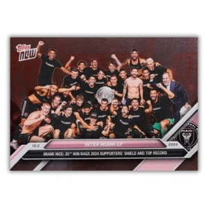 2024 Topps Now MLS Inter Miami CF Supporters Shield Pink Foil SP #140SP Messi - Imagen 1 de 3