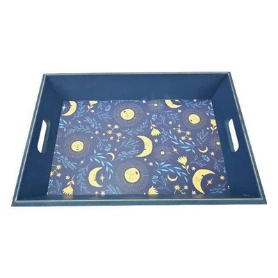 Boston Warehouse 18" Wood Tray with Handles, Sun and Moon - Image 1 of 2