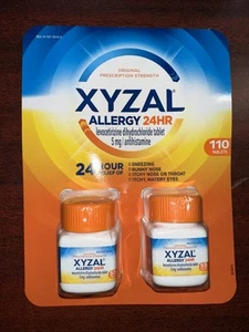 XYZAL Allergy Treatment Antihistamine Tablet,5mg-TOTAL 110Ct (2 Pk) NEW Exp 2/27 - Picture 1 of 1