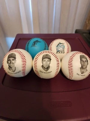 Florida Marlins 5 Fotoball Baseball Inaugural Set MLB Chevron 1993 Vintage - Image 1 of 4