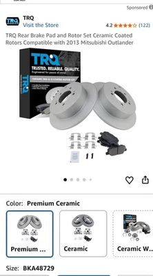 Juego de pastillas de freno trasero y rotor recubierto de cerámica para Mitsubishi Outlander 2013 Foto 1 de 3