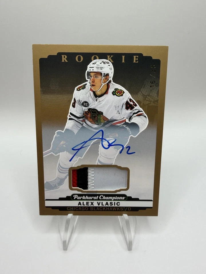 2022-23 Parkhurst Champions Rookies /35 Alex Vlasic #271  Rookie Patch Auto RC - Image 1 of 3