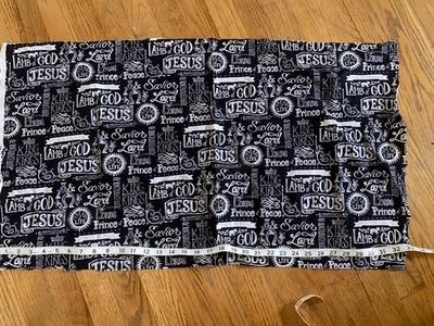 Remanescente de tecido de algodão Brother Sister Design Studio Faith LAMB JESUS LORD 19X32 - Imagem 1 de 4