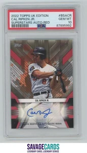 2022 Topps UK Edition Superstars Auto Red Cal Ripken Jr. PSA 10 #BSA-CR #/5 - Picture 1 of 3