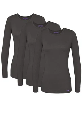 Sivvan Women’s Long Sleeve Scrub T Shirt Medical Underscrub UnderShirt Tee 3pk - Image 1 of 4