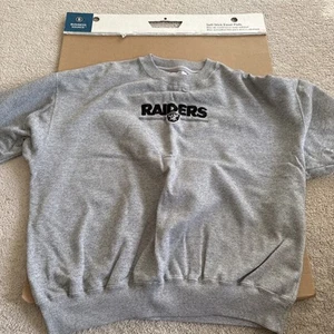 NFL Raiders Majestic Sweatshirt Sweater Gray Mens Size XL Vintage Oakland 90s - Picture 1 of 11