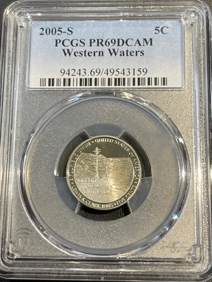 2005-S 5c PCGS PR69DCAM JEFFERSON NICKEL WESTERN WATERS PROOF DEEP CAMEO PR 69 - Image 1 of 4