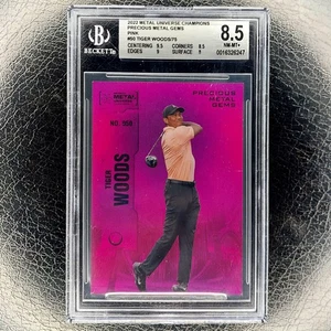 TIGER WOODS /75 PMG Precious Metal Gems Pink BGS 8.5 2022 Skybox Metal Universe - Picture 1 of 2