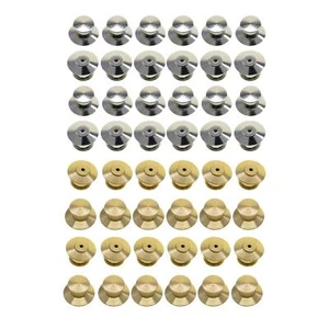 24Pcs Metal Pin Backs Locking Pin Keepers Clasp for Tie Tack Uniform Badges - Picture 1 of 15