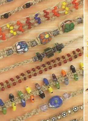 Beading Jewelry Patterns Hip Hemp Knotted Cord Bead Designs Necklaces N62 - Image 1 of 4