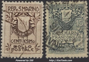 SAINT MARIN N° 47/48 AVEC OBLITERATION - Picture 1 of 1