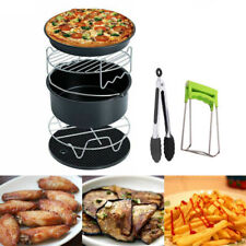 7Pcs Home Kitchen Air Fryer Kit Chips Baking Basket Pizza Pan Cook Accessories
