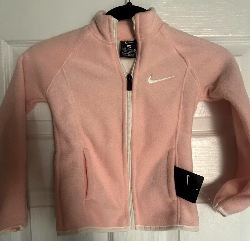 NIKE BOYS Navy Blue Soft Fleece Full Zip Front Jacket Size 3-4