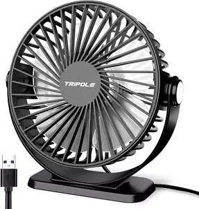 Small Desk Fan USB Powered Portable Fan 3 Speeds Strong Airflow Mini Fan 360°Rot - Picture 1 of 12