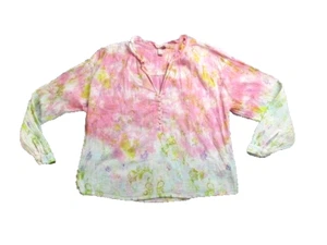 Anthropologie Pilcro Shirt Womens Extra Small Flowy Blouse Tavi Tie Dye Ladies - Picture 1 of 8