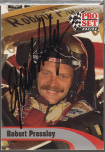 Robert Pressley Autographed 1992 Pro Set Racing #8 w/COA 091223NPCD148