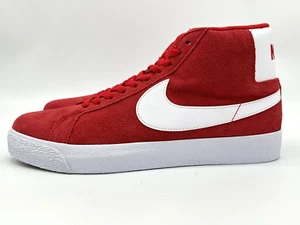 Nike SB Zoom Blazer Mid Men's Size 12 Red White Suede Skate Shoes 864349-602 - Picture 1 of 10