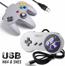 2Pack USB N64 & SNES Controller Joystick for Windows PC MAC Linux Raspberry Pi 3