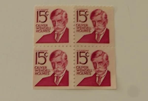 US 4 Block of stamps #1288 - 15¢ OLIVER W. HOLMES 1981 - Picture 1 of 2