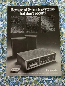 Vintage 1972 Panasonic 8 Track Stereo With Recorder Print Ad - Picture 1 of 7