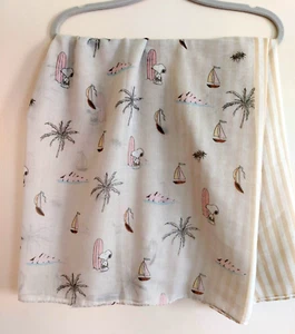 Codello Schlauchschal Halstuch Schal halb Peanuts Snoopy halb beige gestreift - Bild 1 von 8