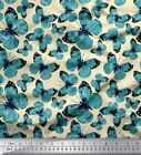 Soimoi Yellow Cotton Poplin Fabric Butterflies Butterfly Print Sewing-CBi