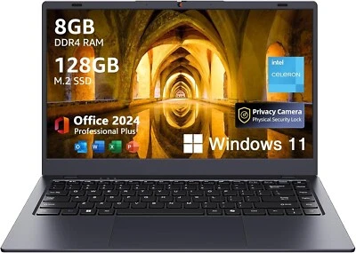 Coolby Technology 14 Inch Laptop 8GB RAM 128GB SSD Intel Processor - Black W11 - Image 1 of 4