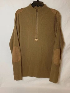 Binter Defense Military Commando 1/2 Zip Shoulder/Elbow Patch Sweater XL Brown  - Picture 1 of 7