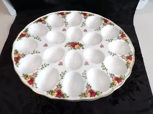 Royal Albert Old Country Roses 18-Slot Oval Deviled Egg Serving Platter Dish - Picture 1 of 4
