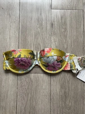Top de bikini bandeau con aros estampado floral mostaza 2A Zimmermann Foto 1 de 4