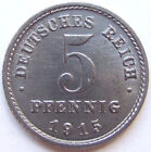 Moneta zastępcza Rzesza Niemiecka 5 fenigów 1915 D w prawie połysku stemplowym
