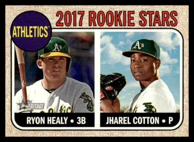 2017 Topps Heritage #199 Jharel Cotton / Ryon Healy RS, RC   Oakland Athletics - Image 1 of 2