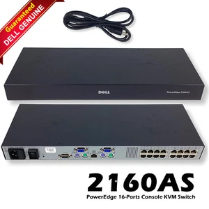 Véritable commutateur de console KVM Dell PowerEdge 2160AS 16 ports PS/2-USB D785J RP163 - Photo 1/15