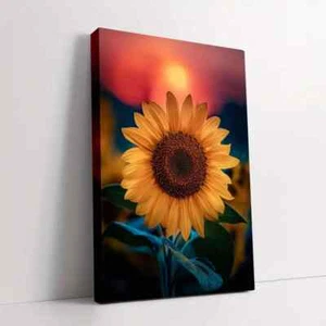 Framed Canvas Warm Vibrant Sunflower Wall Art - Perfect for Living Room - Foto 1 di 2