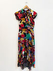 Designer Alice + Olivia Size AU 10 UK 10 Floral Maxi Silk Blend Women's Dress