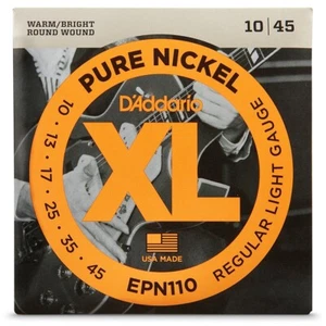 D'Addario EPN110 Pure Nickel Electric Guitar Regular Light Strings - Picture 1 of 1