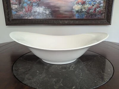 "10 tazones para servir canoa curvos grandes blancos de porcelana Strawberry Street 21"" como nuevos" Foto 1 de 4