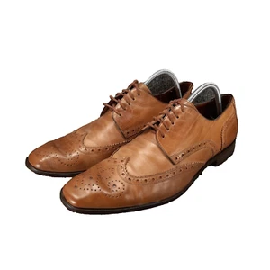 Massimo Matteo Cuoio Men's Size 9M Wingtip Leather Dress Shoes Made in Italy - Picture 1 of 17