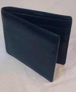 Blue Full Grain Leather Wallets For Men | Minimalist | Bi Fold Wallet | - Picture 1 of 7