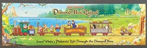 GUYANA DIAMOND MINE RAILROAD DISNEY STAMPS 1999 MNH TRAIN SNOW WHITE DWARFS - Picture 1 of 1