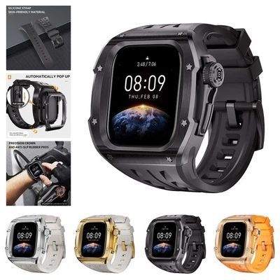 Para Apple Watch Series 10 46mm con Banda Goma Acero Inoxidable Estuche Resistente Bomba Foto 1 de 4