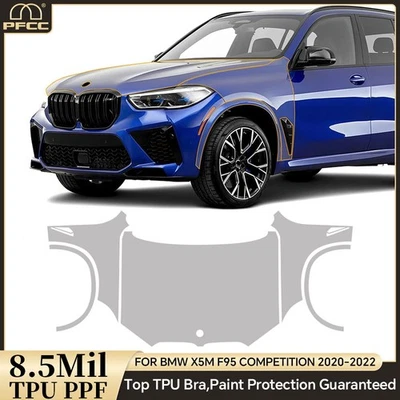 For BMW X5M F95 COMPETITION 2020-22 Hood Fender PreCut Paint Protection Film PPF - Image 1 of 4
