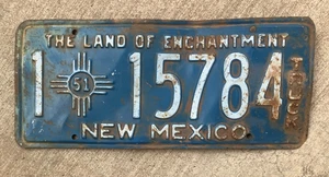 Dalla tenuta-Vintage 1951 New Mexico targa camion--#1-Santa Fe County - Foto 1 di 2
