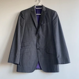 Ted Baker Endurance Woll Blazer 38R EU48 Grau Kariert Smart Casual Made in Canada - Bild 1 von 24