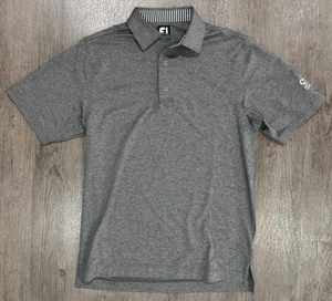FootJoy Mens Small Heather Gray Solid Lisle Self Collar Athletic Fit Golf Polo - Picture 1 of 8