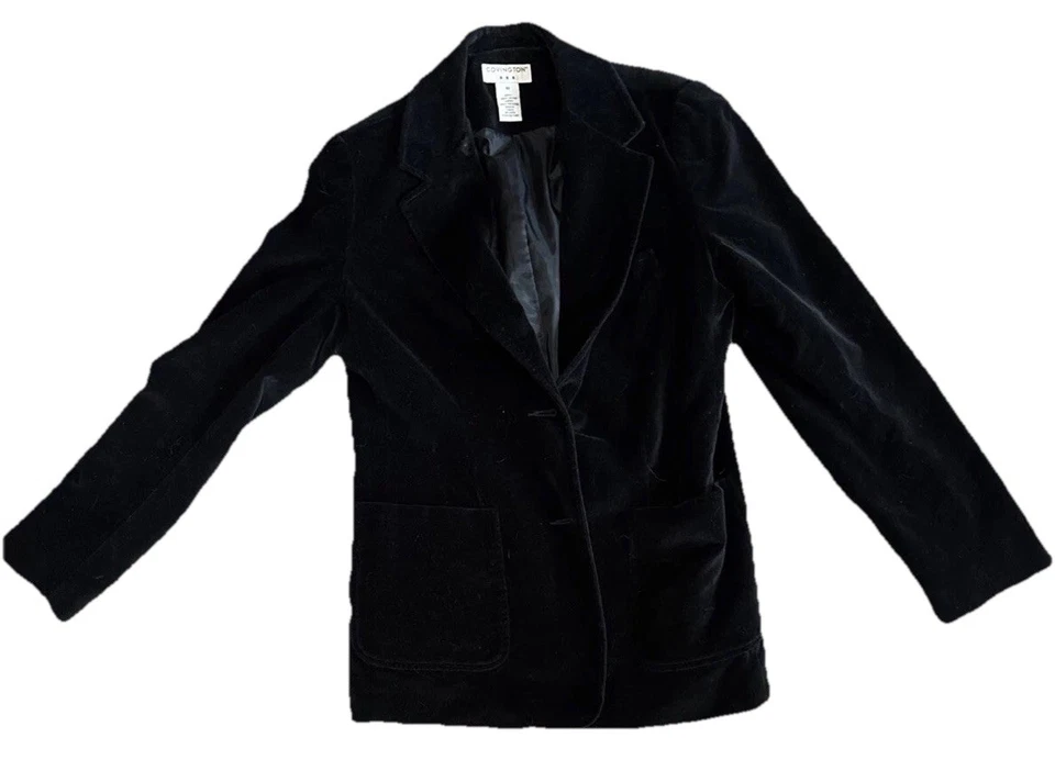 Blazer feminino Covington veludo preto 10 - Imagem 1 de 4