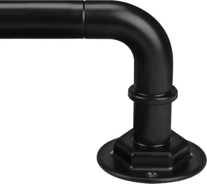 Gardinenstange für Fenster 16 bis 88 cm verstellbar 1 Zoll Durchmesser schwarz - Bild 1 von 5