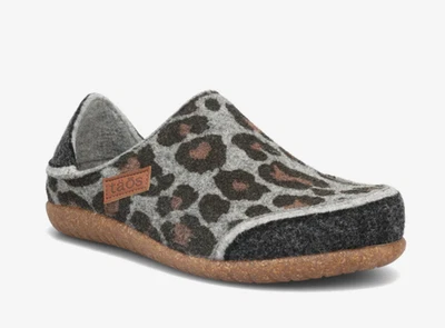 NUEVO SIN CAJA - Zapatillas zuecos de lana de leopardo carbón Taos CONVERTAWOOL 41/EE. UU. 10 10,5 Foto 1 de 4